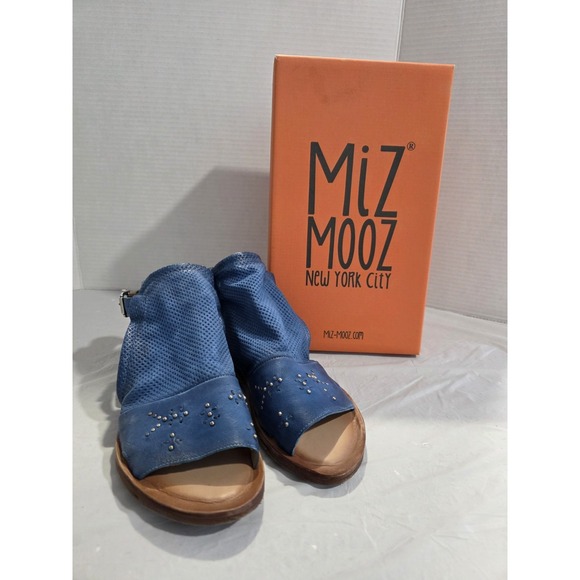 Miz Mooz Shoes - New Miz‎ Mooz Leather Ankle Strap Sandals Style Fifi  Wide  Denim EU 39 Size 8.5